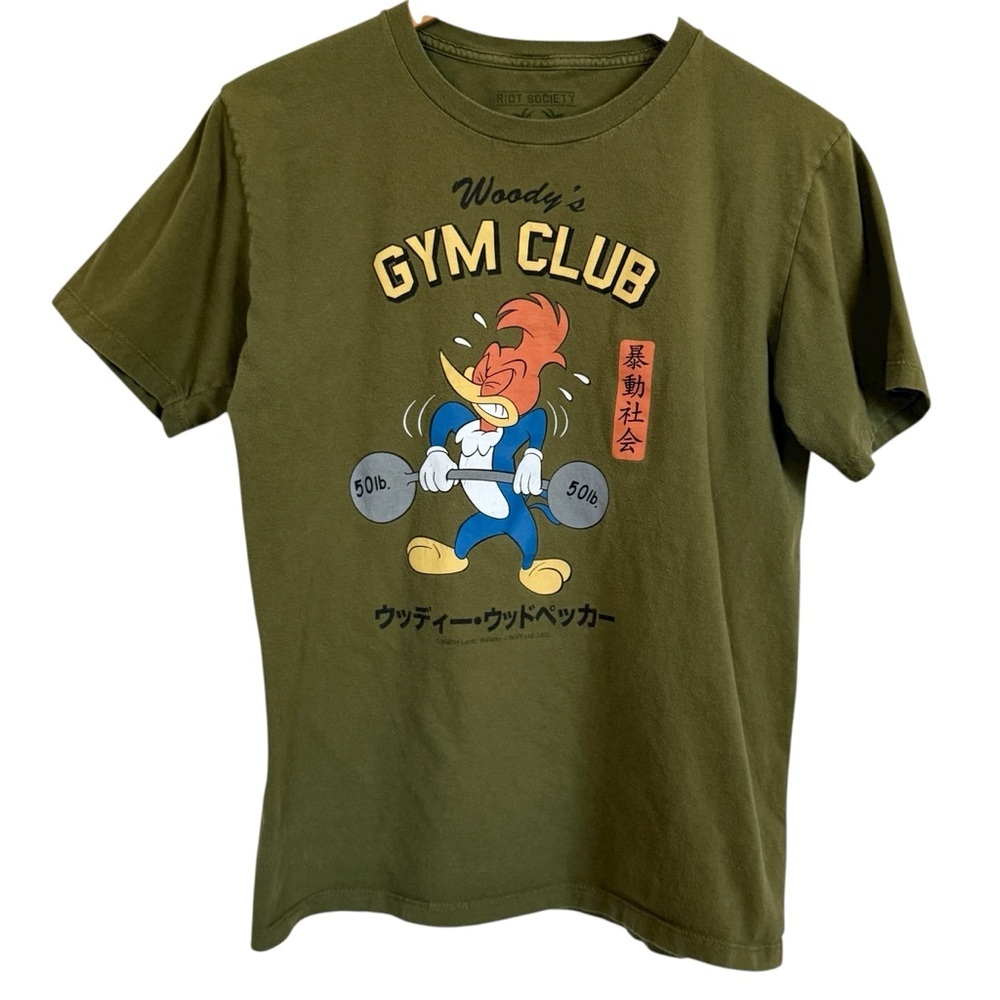 RIOT SOCIETY Woody's Gym Club Mens Tee Size XL